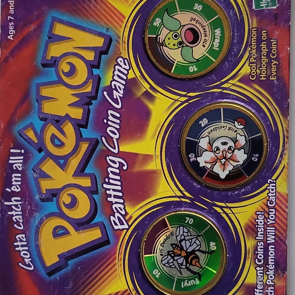Pokémon Battling Coin Game #70 Weepinbell #118 Goldeen #15 Beedrill Vintage 1999